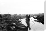 Boats at a settlement in the Marshes