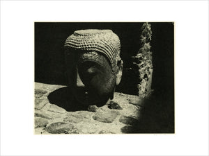 Stone head of the Buddha