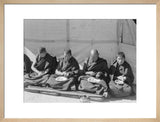 Four monks eating