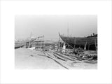View of dhows (sailboats) being ...