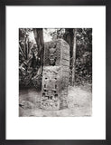 Stone carving (Stela A) at Maya site of Quirigua, Guatemala