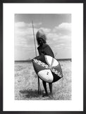 Maasai moran with a shield