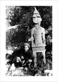 Boy with a carved wooden figure