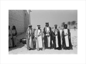 Thesiger with sheikhs at Abu Dhabi