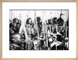 Dinka men and women at a funeral dance