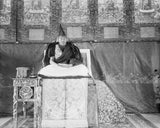 The Thirteenth Dalai Lama on  throne in Norbu Lingka