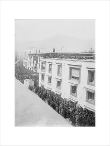 Crowded street in Lhasa during festival