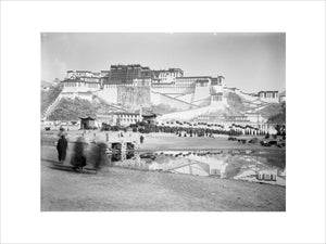 Potala with silk banners during Sertreng procession