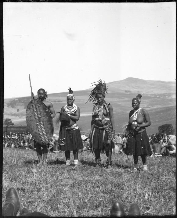 Bride and helpers at a Zulu wedding ceremony