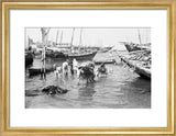 View of water sellers unloading ...