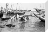 View of water sellers unloading ...