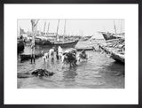 View of water sellers unloading ...
