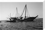 Side view of dhows moored ...