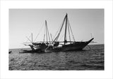 Side view of dhows moored ...