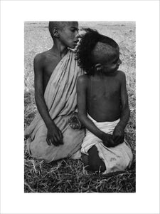 Seated portrait of two boys ...