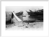 View of beached and moored ...