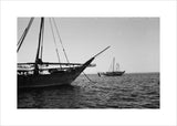 Side view of dhows (sailboats) ...
