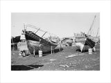 View of two beached sambuks ...