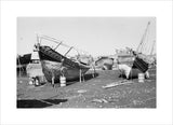 View of two beached sambuks ...