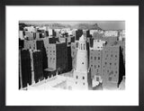 View of tall mud buildings ...