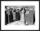 View of tall mud buildings ...