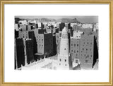 View of tall mud buildings ...