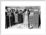 View of tall mud buildings ...
