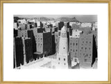 View of tall mud buildings ...