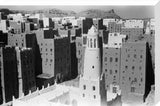 View of tall mud buildings ...