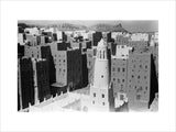 View of tall mud buildings ...