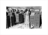 View of tall mud buildings ...