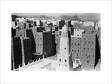 View of tall mud buildings ...