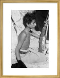 Seated profile portrait of a ...