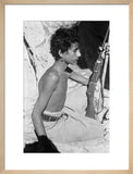 Seated profile portrait of a ...