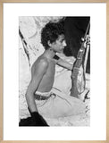 Seated profile portrait of a ...