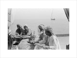 Portrait of sailors rowing a ...