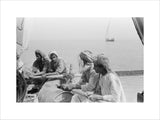 Portrait of sailors rowing a ...