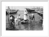 View of water sellers unloading ...