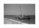 View of men unloading dhows ...