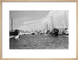 View of dhows (sailboats) moored ...