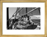 View of sailors hoisting the ...