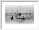 View of dhows (sailboats) and ...