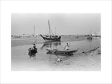 View of dhows (sailboats) and ...