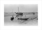 View of dhows (sailboats) and ...