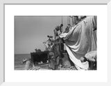 View of sailors changing the ...
