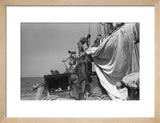 View of sailors changing the ...