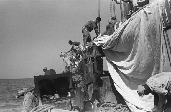 View of sailors changing the ...