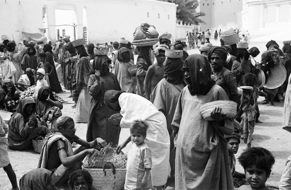 View of an open-air market ...