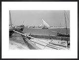 View of dhows (sailboats) beached ...