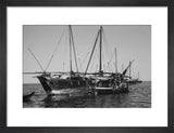 Side view of dhows moored ...